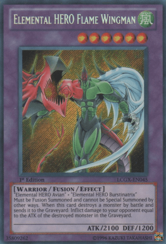 Elemental HERO Flame Wingman - LCGX-EN045 Secret Rare Unlimited