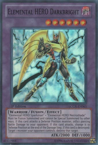 Elemental HERO Darkbright - LCGX-EN063 Super Rare 1st Edition