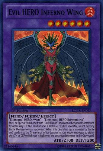 Evil HERO Inferno Wing - LCGX-EN067 Super Rare Unlimited