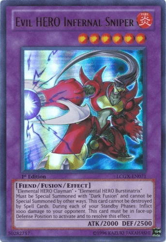 Evil HERO Infernal Sniper - LCGX-EN071 Ultra Rare 1st Edition