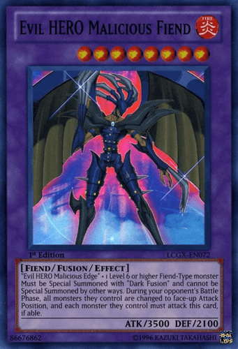 Evil HERO Malicious Fiend - LCGX-EN072 Super Rare 1st Edition