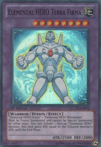 Elemental HERO Terra Firma - LCGX-EN075 Super Rare 1st Edition