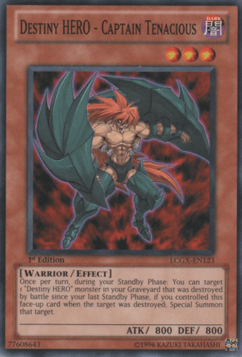 Destiny HERO - Captain Tenacious - LCGX-EN123 Common Unlimited