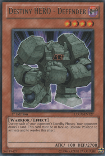 Destiny HERO - Defender - LCGX-EN127 Rare 1st Edition