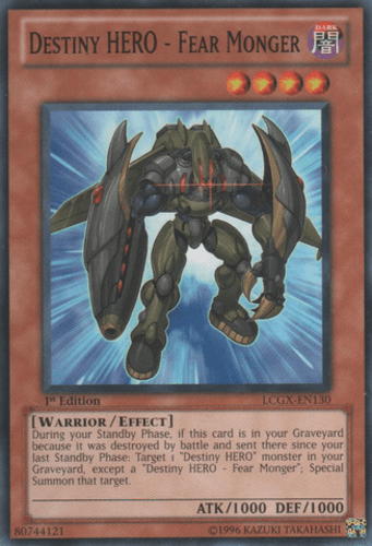 Destiny HERO - Fear Monger - LCGX-EN130 Common 1st Edition