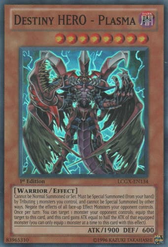 Destiny HERO - Plasma - LCGX-EN134 Super Rare 1st Edition