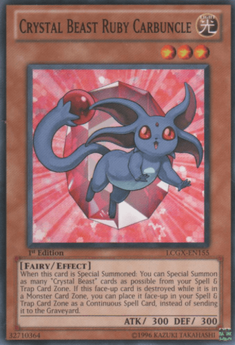 Crystal Beast Ruby Carbuncle - LCGX-EN155 Common 1st Edition
