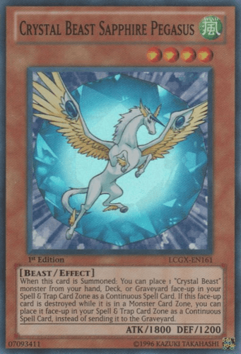 Crystal Beast Sapphire Pegasus - LCGX-EN161 Super Rare 1st Edition