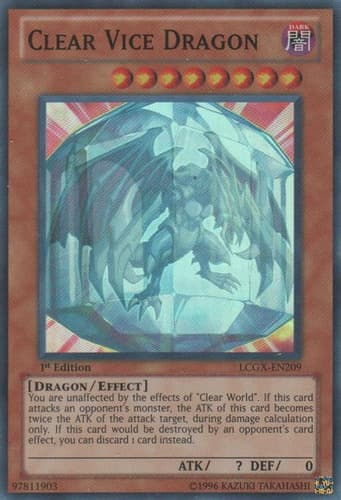 Clear Vice Dragon - LCGX-EN209 Super Rare 1st Edition