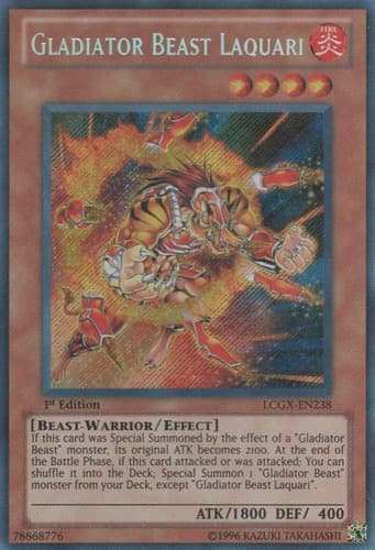 Gladiator Beast Laquari - LCGX-EN238 Secret Rare 1st Edition