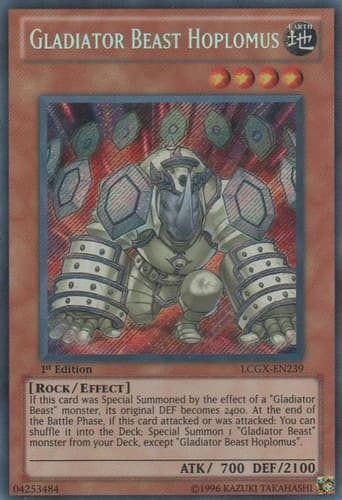 Gladiator Beast Hoplomus - LCGX-EN239 Secret Rare 1st Edition