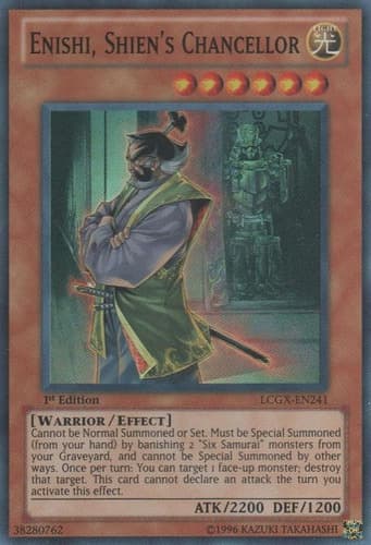 Enishi, Shien's Chancellor - LCGX-EN241 Super Rare 1st Edition