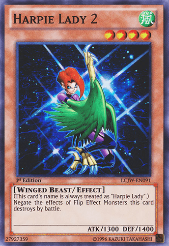 Harpie Lady 2 - LCJW-EN091 Super Rare 1st Edition