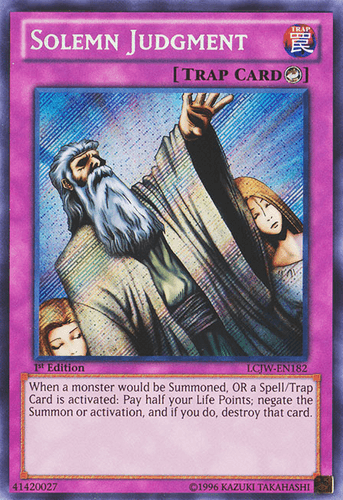 Solemn Judgment - LCJW-EN182 Secret Rare 1st Edition