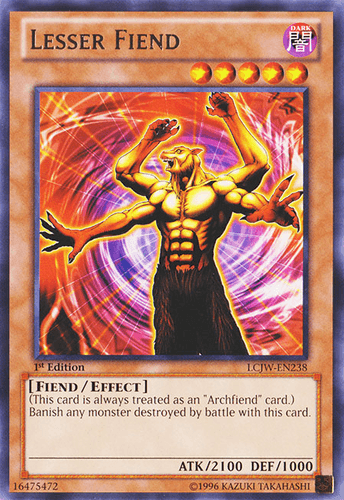 Lesser Fiend - LCJW-EN238 Rare 1st Edition