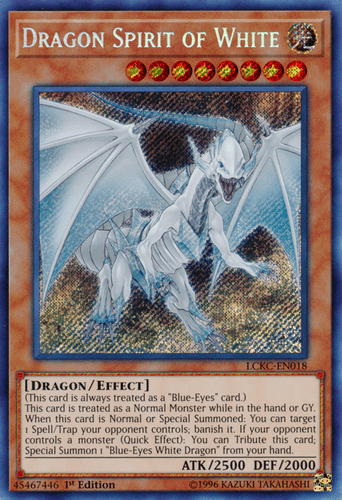 Dragon Spirit of White - LCKC-EN018 Secret Rare Unlimited