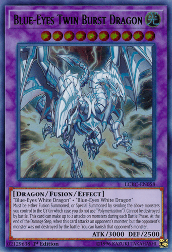 Blue-Eyes Twin Burst Dragon - LCKC-EN058 Ultra Rare 1st Edition