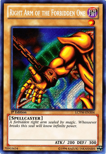 Right Arm of the Forbidden One - LCYW-EN304 Secret Rare 1st Edition