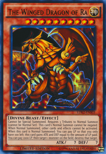 The Winged Dragon of Ra - LDK2-ENS03 Ultra Rare Limited Edition