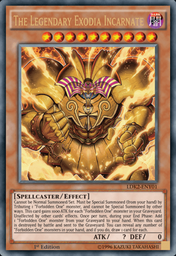 The Legendary Exodia Incarnate - LDK2-ENY01 Ultra Rare 1st Edition