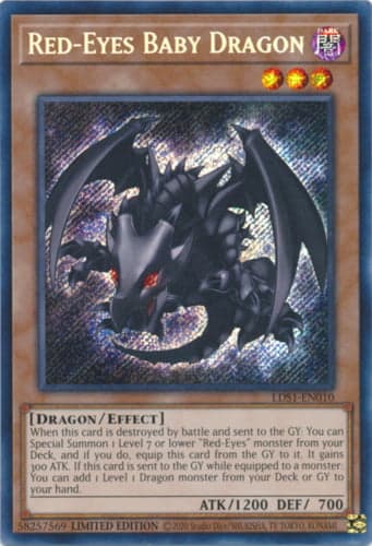 Red-Eyes Baby Dragon - LDS1-EN010 Secret Rare Limited Edition