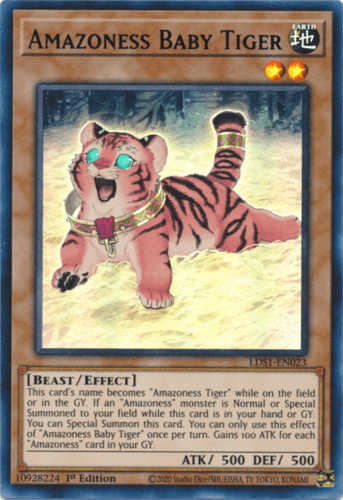 Amazoness Baby Tiger - LDS1-EN023 Ultra Rare 1st Edition