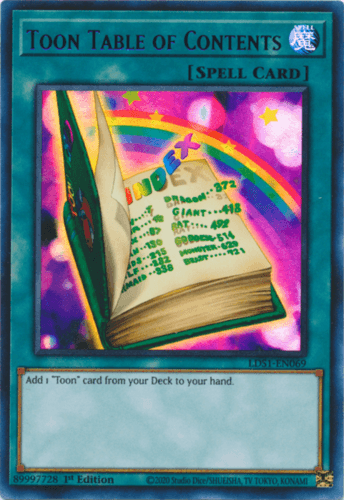 Toon Table of Contents - LDS1-EN069 Ultra Rare 1st Edition