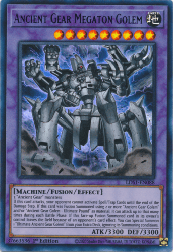 Ancient Gear Megaton Golem - LDS1-EN088 Ultra Rare 1st Edition