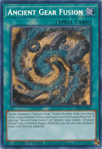 Ancient Gear Fusion - LDS1-EN090 Secret Rare Limited Edition