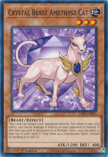 Crystal Beast Amethyst Cat - LDS1-EN093 Common 1st Edition