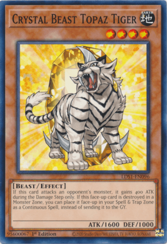 Crystal Beast Topaz Tiger - LDS1-EN096 Common 1st Edition