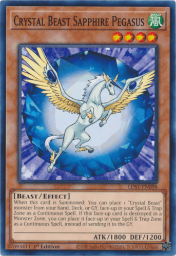 Crystal Beast Sapphire Pegasus - LDS1-EN098 Common 1st Edition