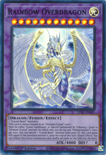 Rainbow Overdragon - LDS1-EN101 Ultra Rare 1st Edition