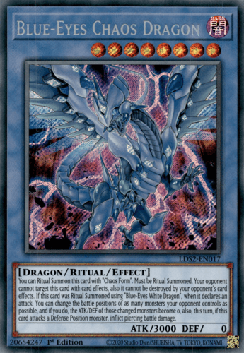 Blue-Eyes Chaos Dragon - LDS2-EN017 Secret Rare 1st Edition