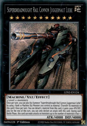 Superdreadnought Rail Cannon Juggernaut Liebe - LDS2-EN124 Secret Rare 1st Edition