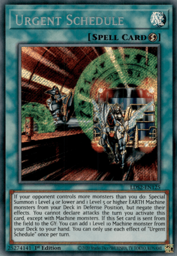 Urgent Schedule - LDS2-EN125 Secret Rare 1st Edition