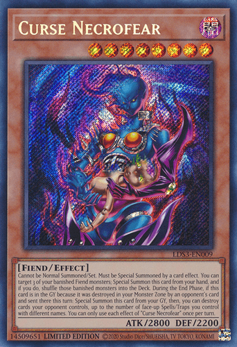 Curse Necrofear - LDS3-EN009 Secret Rare 1st Edition