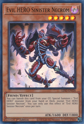 Evil HERO Sinister Necrom - LDS3-EN026 Ultra Rare 1st Edition
