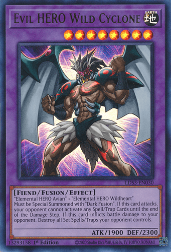 Evil HERO Wild Cyclone - LDS3-EN030 Ultra Rare 1st Edition