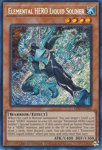 Elemental HERO Liquid Soldier - LDS3-EN103 Secret Rare 1st Edition