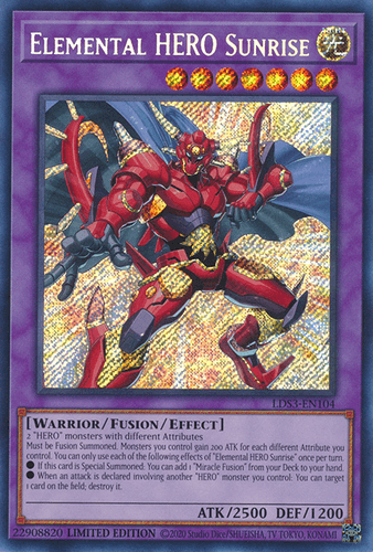 Elemental HERO Sunrise - LDS3-EN104 Secret Rare Limited Edition