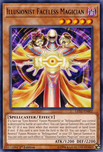 Illusionist Faceless Magician - LED2-EN002 Rare 1st Edition