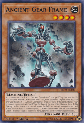 Ancient Gear Frame - LED2-EN030 Rare 1st Edition
