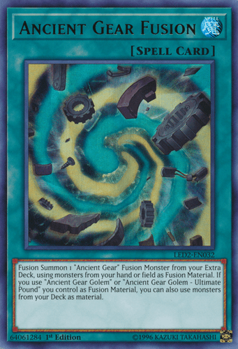 Ancient Gear Fusion - LED2-EN032 Ultra Rare 1st Edition