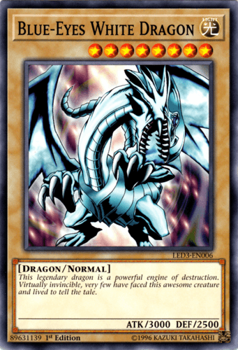Blue-Eyes White Dragon - LED3-EN006 Common 1st Edition