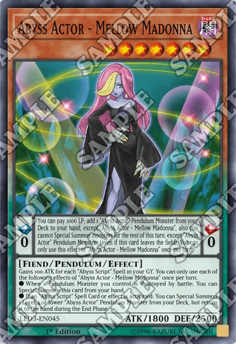 Abyss Actor - Mellow Madonna - LED3-EN045 Super Rare 1st Edition