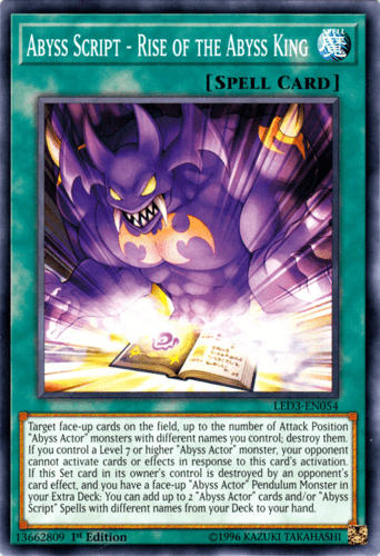 Abyss Script - Rise of the Abyss King - LED3-EN054 Common 1st Edition