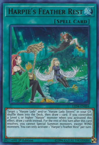 Harpie's Feather Rest - LED4-EN004 Ultra Rare 1st Edition