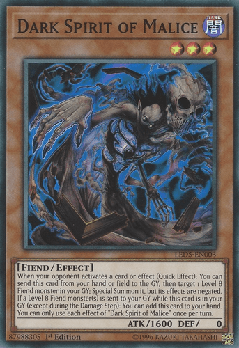 Dark Spirit of Malice - LED5-EN003 Super Rare 1st Edition