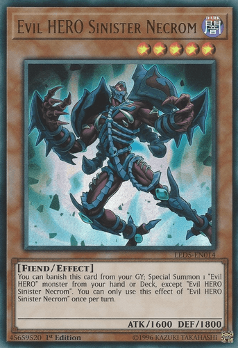 Evil HERO Sinister Necrom - LED5-EN014 Ultra Rare 1st Edition